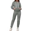 imagePINSV Sweatsuits Women 2 Piece Outfits Casual Jogging Suits Long Sleeve Hoodie Sweatpants Tracksuits SetsDark Grey
