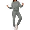 imagePINSV Sweatsuits Women 2 Piece Outfits Casual Jogging Suits Long Sleeve Hoodie Sweatpants Tracksuits SetsDark Grey