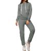 imagePINSV Sweatsuits Women 2 Piece Outfits Casual Jogging Suits Long Sleeve Hoodie Sweatpants Tracksuits SetsDark Grey