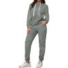 imagePINSV Sweatsuits Women 2 Piece Outfits Casual Jogging Suits Long Sleeve Hoodie Sweatpants Tracksuits SetsDark Grey