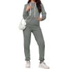 imagePINSV Sweatsuits Women 2 Piece Outfits Casual Jogging Suits Long Sleeve Hoodie Sweatpants Tracksuits SetsDark Grey