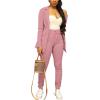 imagePINSV Women Casual Blazer Open Front Long Sleeve Work Business Suit Jacket Womens Lightweight Lapel Button Blazers JacketsHpink