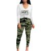 imagePINSV Womens Tracksuits 2 Piece Outfits Sweatsuits Long Sleeve Top Jogger Legging Pants SetsCamo Print