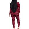 imagePINSV Womens Tracksuits 2 Piece Outfits Sweatsuits Long Sleeve Top Jogger Legging Pants SetsLeopard Print