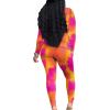 imagePINSV Womens Tracksuits 2 Piece Outfits Sweatsuits Long Sleeve Top Jogger Legging Pants SetsOrange Shade