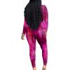 imagePINSV Womens Tracksuits 2 Piece Outfits Sweatsuits Long Sleeve Top Jogger Legging Pants SetsPink Print