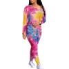 imagePINSV Womens Tracksuits 2 Piece Outfits Sweatsuits Long Sleeve Top Jogger Legging Pants SetsPink Shade