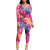imagePINSV Womens Tracksuits 2 Piece Outfits Sweatsuits Long Sleeve Top Jogger Legging Pants SetsPink Shade