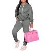 imagePINSV Sweatsuits Women 2 Piece Outfits Casual Jogging Suits Long Sleeve Hoodie Sweatpants Tracksuits SetsDark Grey