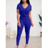 imageLounge Sets for Women 2 Piece Summer Casual Jogger Workout Outfits Short Tops Long Pant Sweat suit leggings setBlue