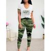 imageLounge Sets for Women 2 Piece Summer Casual Jogger Workout Outfits Short Tops Long Pant Sweat suit leggings setCamouflage Print