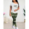 imageLounge Sets for Women 2 Piece Summer Casual Jogger Workout Outfits Short Tops Long Pant Sweat suit leggings setCamouflage Print