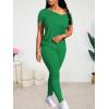 imageLounge Sets for Women 2 Piece Summer Casual Jogger Workout Outfits Short Tops Long Pant Sweat suit leggings setForestgreen