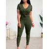 imageLounge Sets for Women 2 Piece Summer Casual Jogger Workout Outfits Short Tops Long Pant Sweat suit leggings setGreen