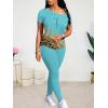 imageLounge Sets for Women 2 Piece Summer Casual Jogger Workout Outfits Short Tops Long Pant Sweat suit leggings setGreen C