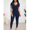 imageLounge Sets for Women 2 Piece Summer Casual Jogger Workout Outfits Short Tops Long Pant Sweat suit leggings setNavy Blue