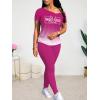 imageLounge Sets for Women 2 Piece Summer Casual Jogger Workout Outfits Short Tops Long Pant Sweat suit leggings setPurple Gradient