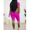 imageLounge Sets for Women 2 Piece Summer Casual Jogger Workout Outfits Short Tops Long Pant Sweat suit leggings setRose Pink Leopard Print