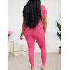 imageLounge Sets for Women 2 Piece Summer Casual Jogger Workout Outfits Short Tops Long Pant Sweat suit leggings setRose Red