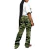 imagePINSV Women 2 Piece Outfits Short Sleeve Top and Flare Pants Lounge Sets TracksuitCamouflage