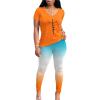 Orange White Blue Print