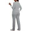 imagePINSV Womens 2 Piece Outfits Long Sleeve Tops Sweatpants Colorblock Bodycon Lounge Sets TracksuitsGrey