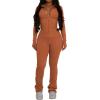 imagePINSV Womens 2 Piece Outfits Long Sleeve Zip Up Jacket Flare Pants Matching Tracksuit SetLight Orange