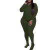 imagePINSV Womens Plus Size 2 Piece Outfits Tracksuits Long Sleeve Top Pants Sets SweatsuitsGreen
