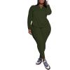 imagePINSV Womens Plus Size 2 Piece Outfits Tracksuits Long Sleeve Top Pants Sets SweatsuitsGreen