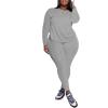 imagePINSV Womens Plus Size 2 Piece Outfits Tracksuits Long Sleeve Top Pants Sets SweatsuitsGrey