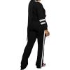 imagePINSV 2 Piece Sets for Women Fall Casual Outfits Long Sleeve Top and Flare Pants Lounge Sets Track suitBlack