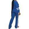 imagePINSV 2 Piece Sets for Women Fall Casual Outfits Long Sleeve Top and Flare Pants Lounge Sets Track suitBlue