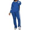 imagePINSV 2 Piece Sets for Women Fall Casual Outfits Long Sleeve Top and Flare Pants Lounge Sets Track suitBlue