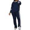 imagePINSV 2 Piece Sets for Women Fall Casual Outfits Long Sleeve Top and Flare Pants Lounge Sets Track suitDark Blue