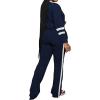 imagePINSV 2 Piece Sets for Women Fall Casual Outfits Long Sleeve Top and Flare Pants Lounge Sets Track suitDark Blue