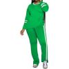 imagePINSV 2 Piece Sets for Women Fall Casual Outfits Long Sleeve Top and Flare Pants Lounge Sets Track suitGreen