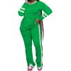 imagePINSV 2 Piece Sets for Women Fall Casual Outfits Long Sleeve Top and Flare Pants Lounge Sets Track suitGreen
