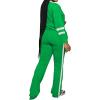 imagePINSV 2 Piece Sets for Women Fall Casual Outfits Long Sleeve Top and Flare Pants Lounge Sets Track suitGreen