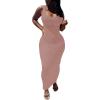 imagePINSV Womens Sexy Bodycon Tank Dress Basic Sleeveless Long Maxi Dresses Party Club Beach Sundresses Nude Pink XL6605
