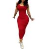imagePINSV Womens Sexy Bodycon Tank Dress Basic Sleeveless Long Maxi Dresses Party Club Beach Sundresses Red L