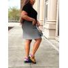 imagePINSV Women Plus Size Summer Casual T Shirt Dresses Short Sleeve Tunic Dress with Pockets Black Gradient 3XL