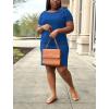 imagePINSV Women Plus Size Summer Casual T Shirt Dresses Short Sleeve Tunic Dress with Pockets Blue 3XL