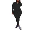 imagePINSV Womens Plus Size 2 Piece Outfits Tracksuits Long Sleeve Top Pants Sets SweatsuitBlack