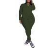 imagePINSV Womens Plus Size 2 Piece Outfits Tracksuits Long Sleeve Top Pants Sets SweatsuitGreen