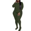 imagePINSV Womens Plus Size 2 Piece Outfits Tracksuits Long Sleeve Top Pants Sets SweatsuitGreen