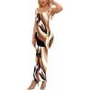 imagePINSV Womens Sexy Sleeveless Bodycon Tank Dress U Neck Halter Wrap Long Maxi Dresses Casual Party Beach Sundresses Curved Print M