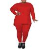 imagePINSV Womens Plus Size 2 Piece Outfits Sweatsuits Tracksuit Loungewear SetsA5red