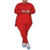 imagePINSV Womens Plus Size 2 Piece Outfits Sweatsuits Tracksuit Loungewear SetsA5red