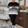 imagePINSV Womens Plus Size 2 Piece Outfits Sweatsuits Tracksuit Loungewear SetsA6black Gradual