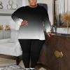imagePINSV Womens Plus Size 2 Piece Outfits Sweatsuits Tracksuit Loungewear SetsA6black Gradual